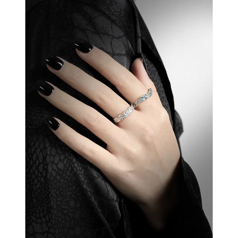 SHANICE Authentic S925 Sterling Silver Ring Geometric Adjustable Drop Glaze Ring Women's Fine Jewelry Dinner Party Gift Wholesal 3