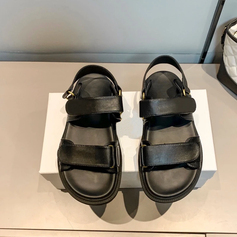 Summer Fashion Leather Women's Sandals Female Flats for Women's Rome Platform Sandals for Women 34-42 women sandals women flats