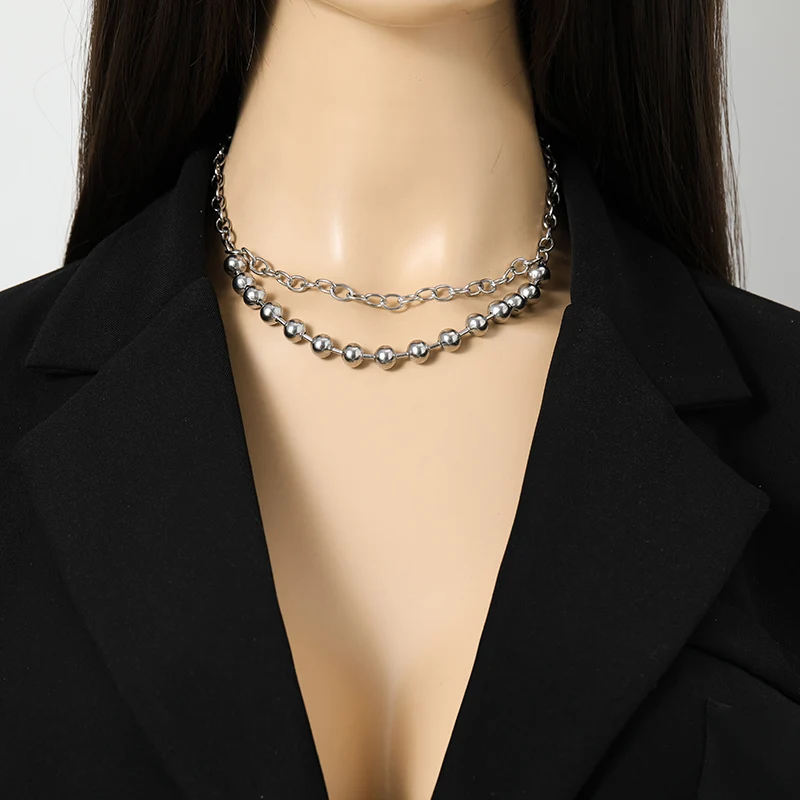 GANPUP 316L Edelstahl Perlen Kette Halskette Mode handgemachte Kragen wasserdicht hochwertige attraktive stilvolle Schmuck Geschenk – Detail 7