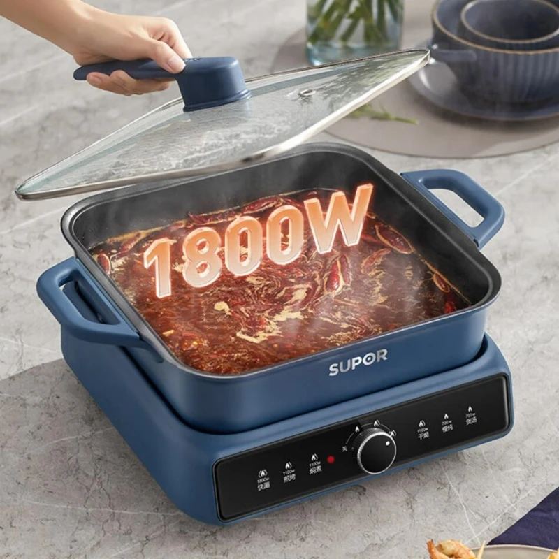 SUPOR 220V Electric Hot Pot Multi-Purpose Cooker 6L Split Type Household Electric Hot Pot 1800W Multifunctional Electric Pot 4