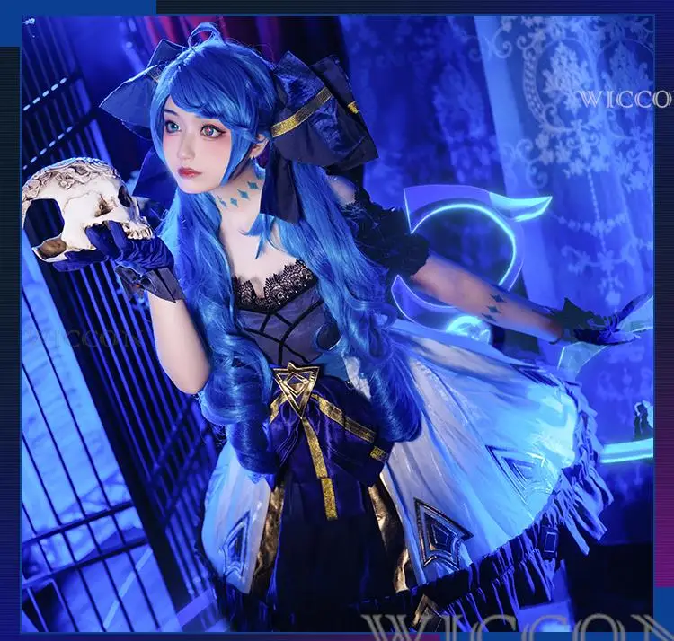 

Game LOL Gwen Cosplay Costume Game Cos LOL Cosplay New Hero Gwen Gothic Dress Lolita Costume Suit and Women Girls Cosplay Wig