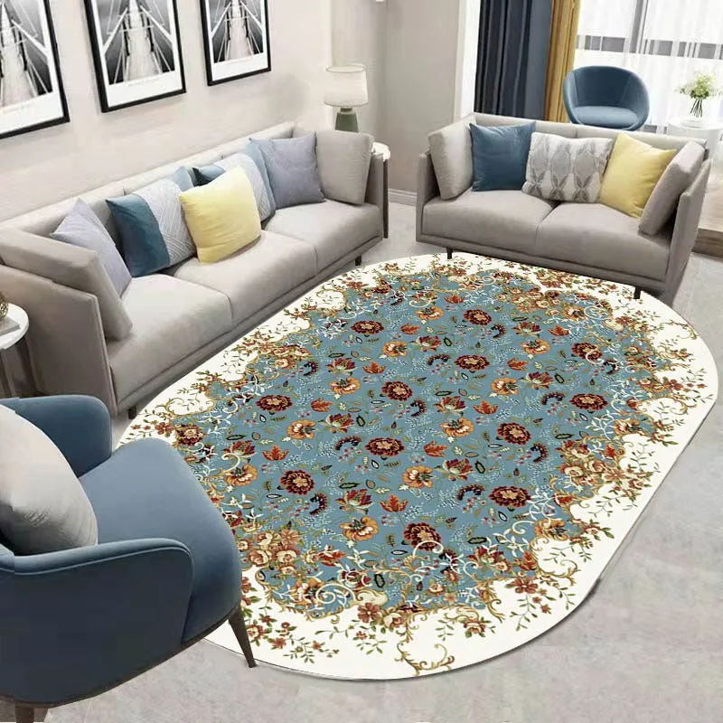 Europeanstyle Bedroom Bedside Carpet Oval Living Room Carpets Home Antifouling Nonslip Mat