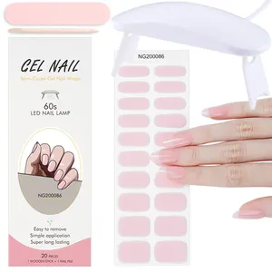 Розовый полуобработанный гель для ногтей, фотолампа для УФ-лампы, блестящие слайдеры, длительное покрытие, фотолампа для ногтей