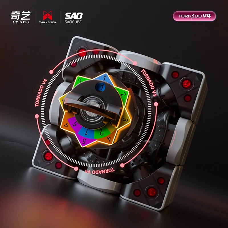 [JudyCube] Qiyi Tornado V4 M Flagship Black Core Version Magnetic Magic Speed Cube SaoCube Tornado V4M Flagship 5