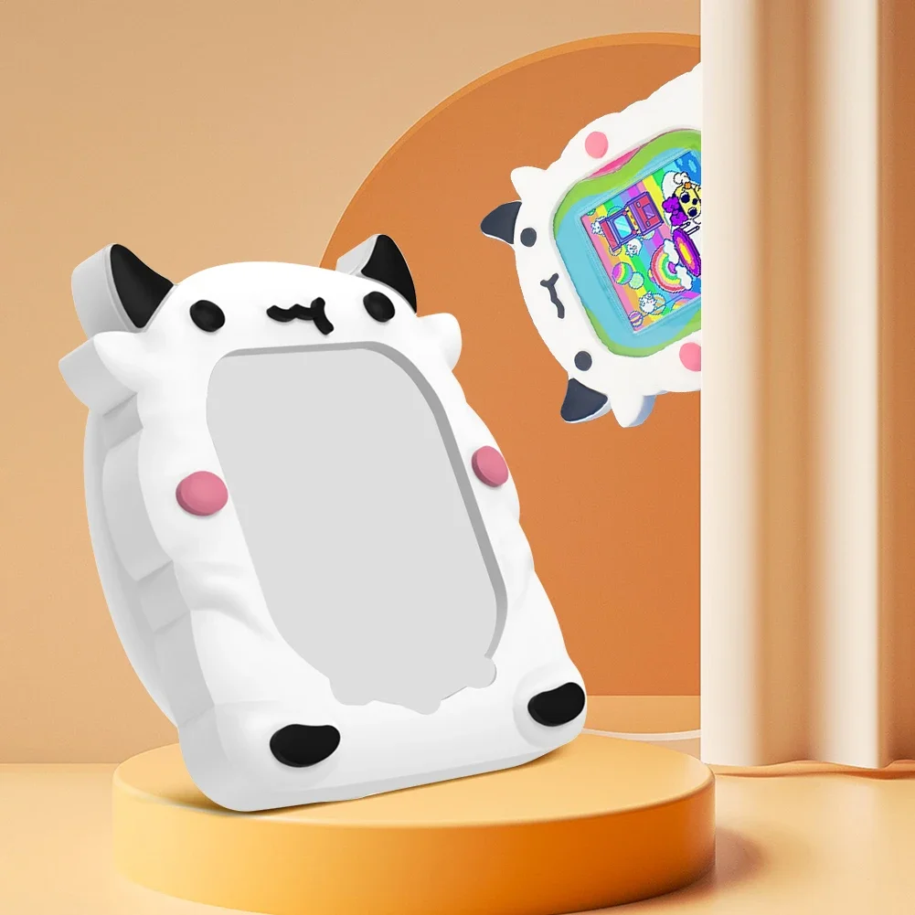 Cute Silicone Protective Case for Tamagotchi Uni 2023 Virtual Pet Machine with Finger Lanyard Anti-Scratch Soft Cover