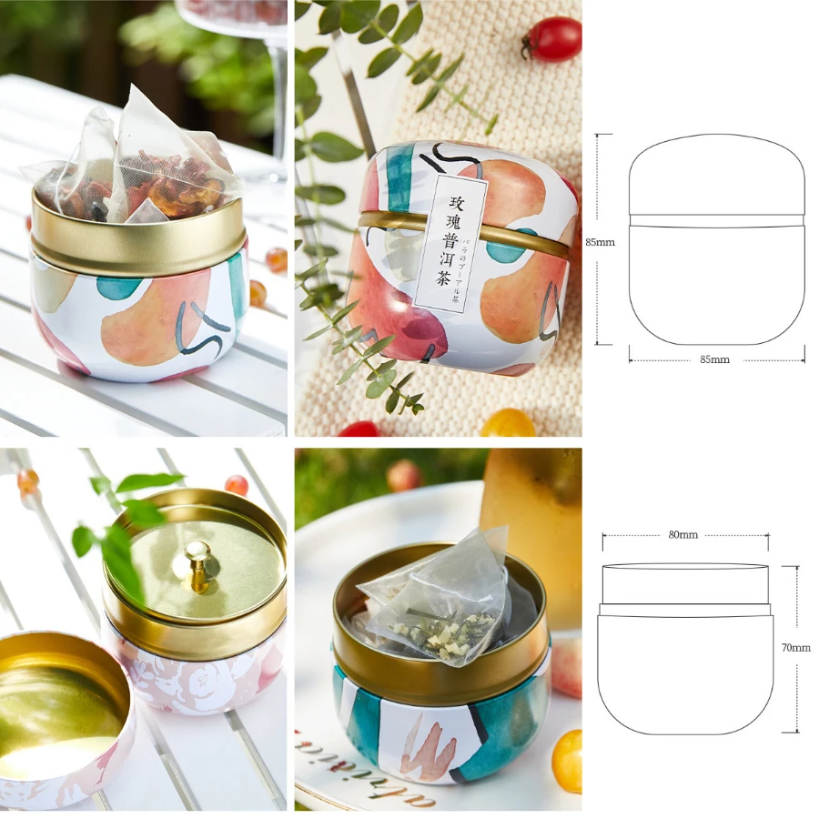 Portable Tea Storage Sealed Metal Box Canister for tea tin box