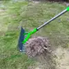 Alloy Steel Weed Harrow Garden Leaf Rake Twin-Head Weeding  3 Sections Removable Rods Garden Dethatcher for Clearing Hay 2