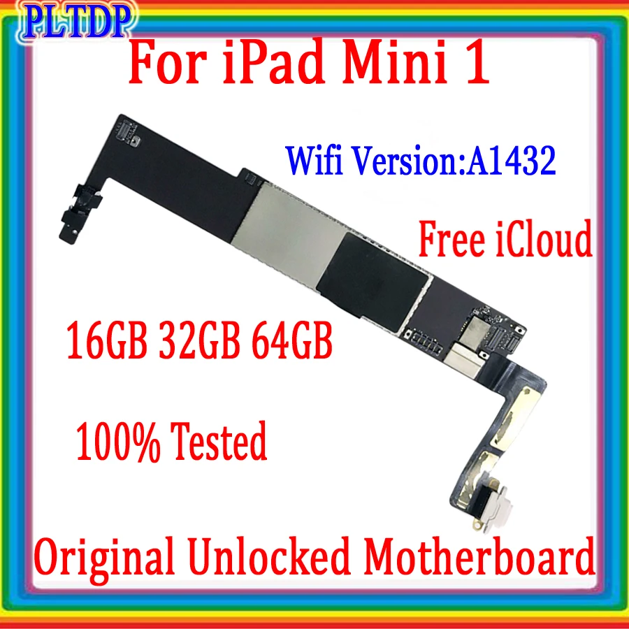 Scheda Madre Sbloccata Originale A1432 Wifi E A1454 /A1455 Versione 3G Per Ipad Mini 1 Scheda Madre Clean Icloud Logic Board 100% Teste