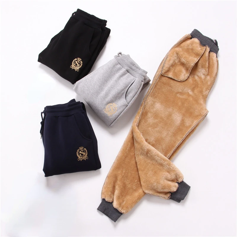 

New Winter Korean Style Plus Velvet Warm Solid Sweatpants Simple Commute Thicken Long Pants Women Oversized High Waist Trousers