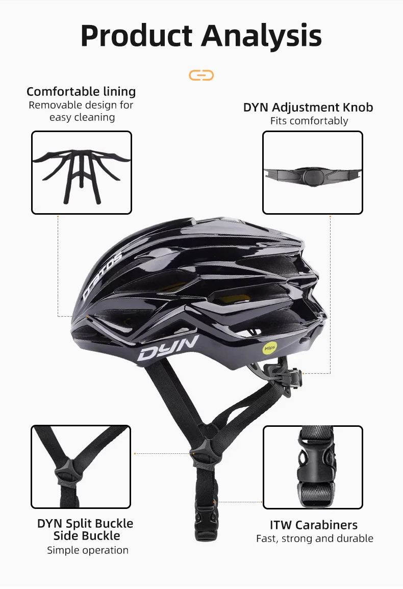 DYN CRATOS Windbrechender Fahrradhelm MTB Rennrad MIPS 29 Belüftungsöffnungen Hohler atmungsaktiver ultraleichter Fahrradhelm Sicherheitshut – Detail 9