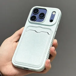Elegant PU Leather Wallet Case with Card Slots - Soft & Shockproof Cover - iPhone 15 Plus (LightBlue)