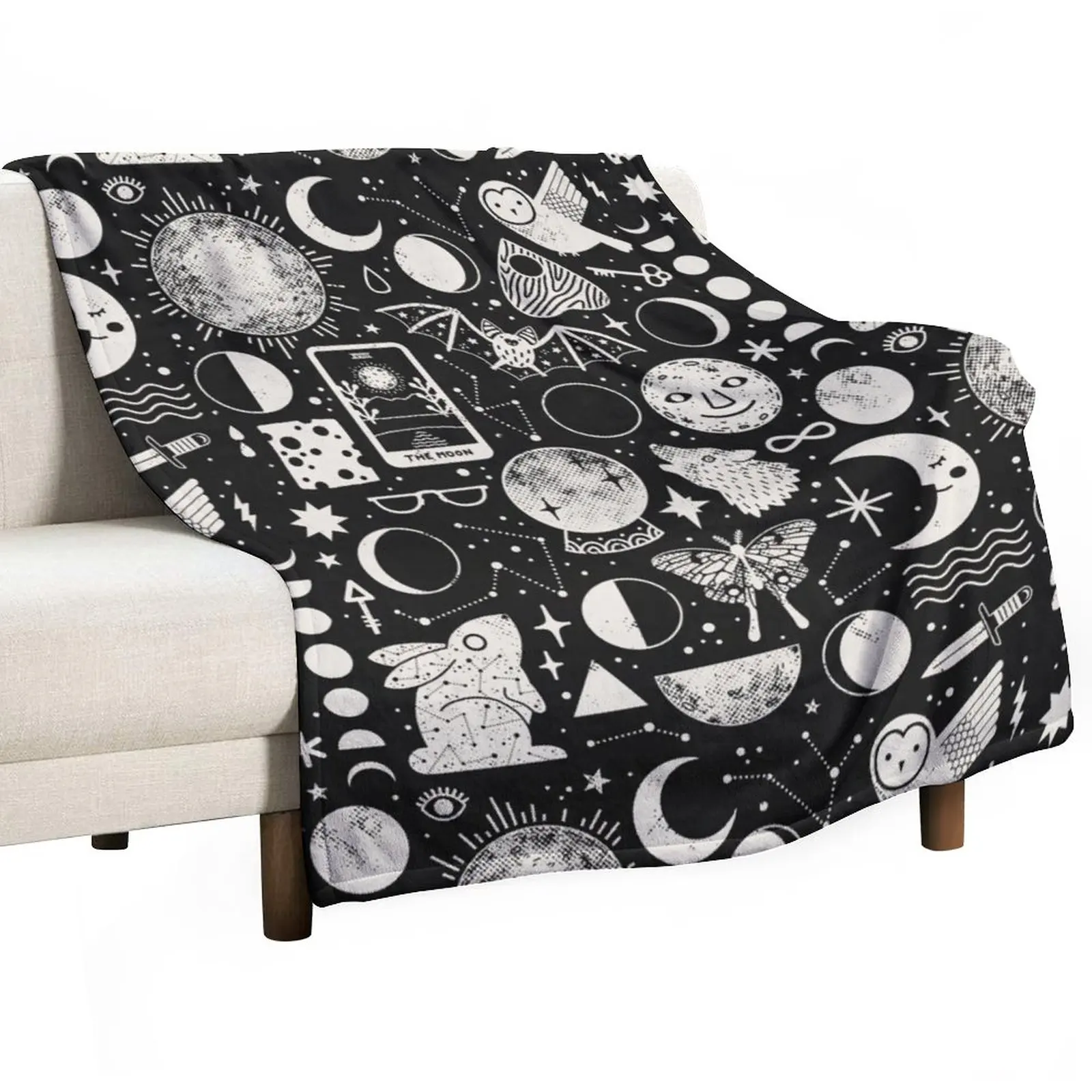 

Lunar Pattern: Eclipse Throw Blanket Blanket Fluffy Decorative Sofa Blanket