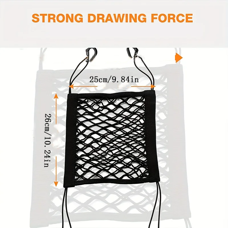 Upgrade Cargo Net For Motorcycle Helmet Storage High-Elastic Double Layer Bungee Net With 4 Strong Hooks Car Strap Rack Motorcycle Cargo Net Motorcycle Bungee Net Motorcycle Luggage Net