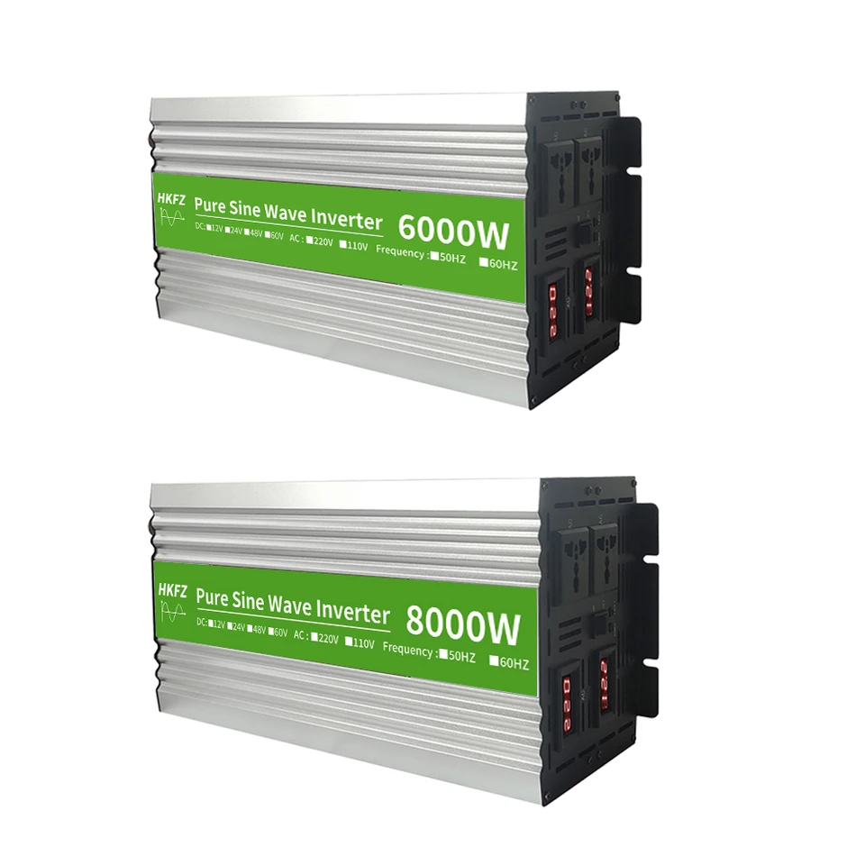 thumbnail interactive-video image 1 of 5000W 6000W 8000W Pure Sine Wave Power Inverter 12V/24V/48V/60V/72V DC To 110V 220V Converter For Home, RV And Off-Grid Solar Systems With LCD Screen, Car Adapter For Travel,5000W-24Vto110V 1 of 10
