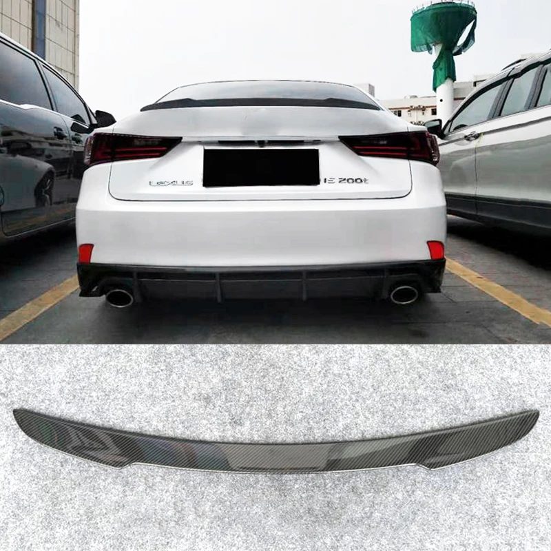 

For Lexus IS Car Rear Lip Spoiler Trim Black Carbon Tail Trunk Wing 2013 -2018 IS250 IS300 IS350 Luggage Compartment Tail
