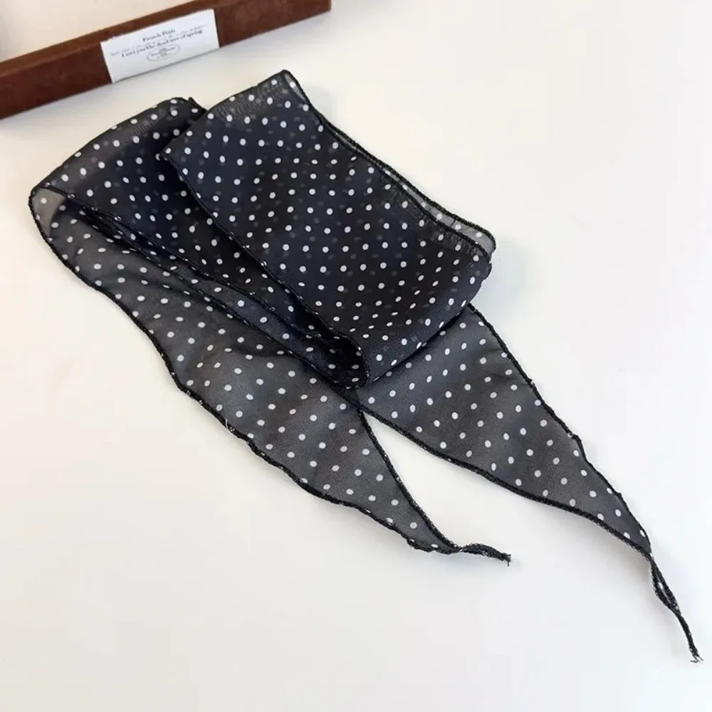 Trendiger Schal mit Leopardenmuster, gepunktet, Boho-Haarband, Kopfwickel, luxuriös, vielseitig, Satin-Accessoires, Damen-Halstuch – Detail 6