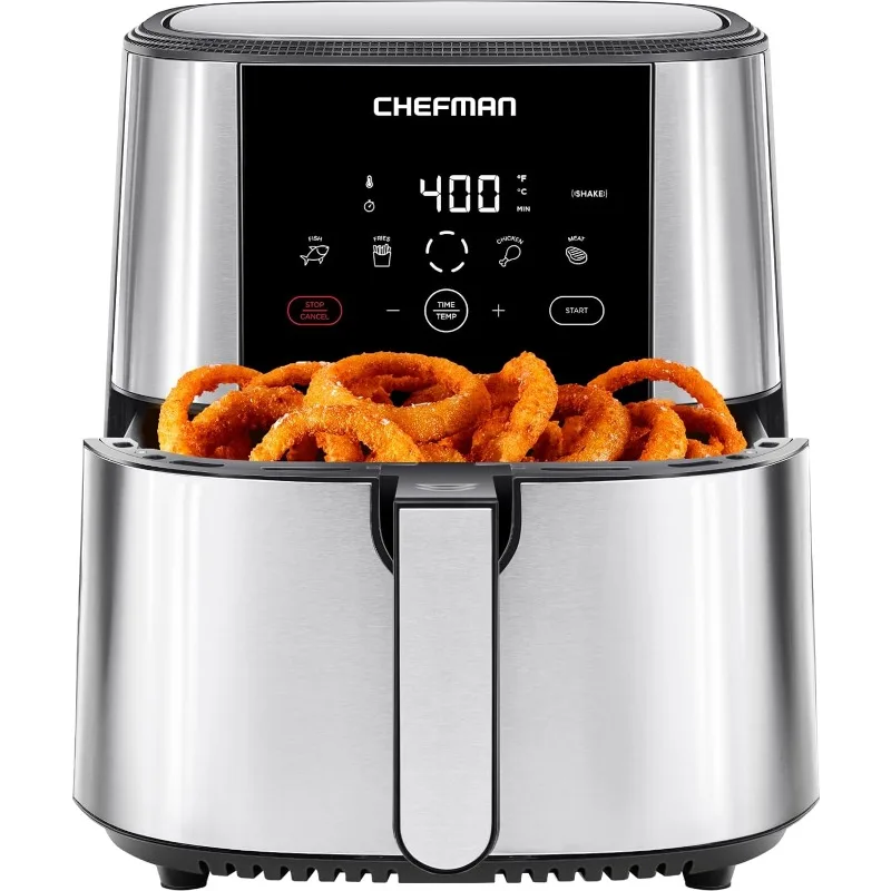 Chefman TurboFry&reg; Touch Air Fryer, XL 8-Qt Family Size, One-Touch Digital Control Presets, French Fries, Chicken, Meat, Fish