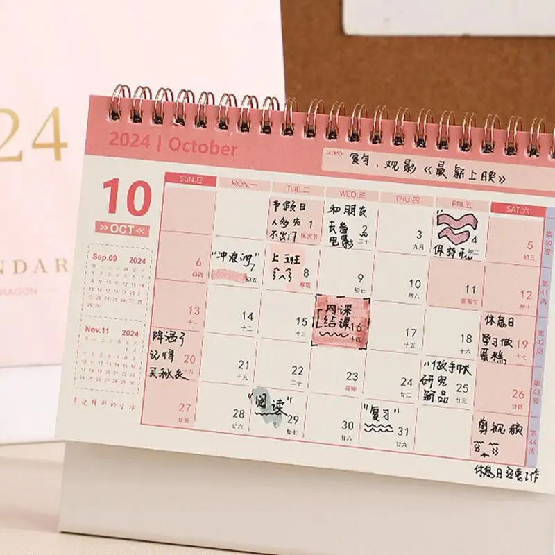 2024 미니 탁상 달력, 가정 사무실 학교, 월별 플래너, 미니 일일 일정