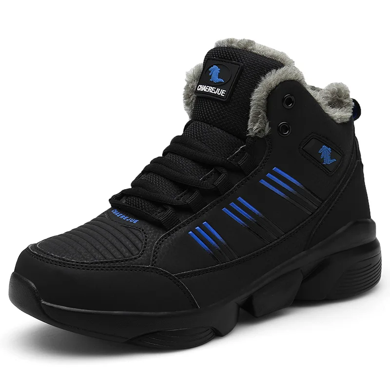 

Men Winter Thermal Hiking Boots Fur Inside Boy Keep Warm Snow Climbing Mountain Shoes Warm Fur Snow Boots