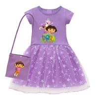 Robe d'été pour enfants, tenue de princesse Dora pour petites filles, vêtements de fête d'anniversaire et de mariage, Costume de noël et d'halloween 6