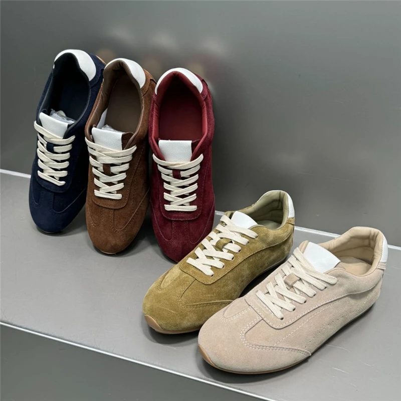 Women's Sports Shoes, Fashionable Lace Up Solid Color Flat Shoes, Casual Flat Shoes_voghion.com