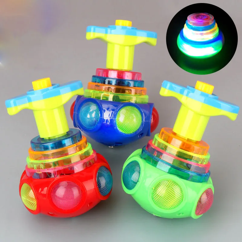 New Bagged round Luminous Toy Light Music Rotating Gyro Random Color One Pack