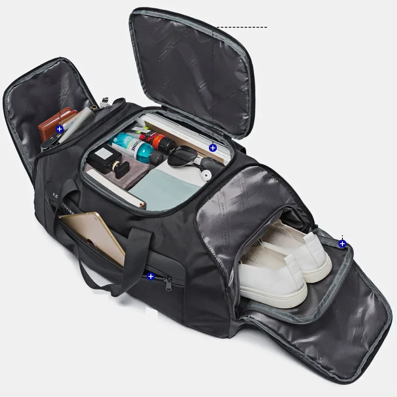 Bange Men's Waterproof Travel Duffle Bag With Backpack Features_voghion.com