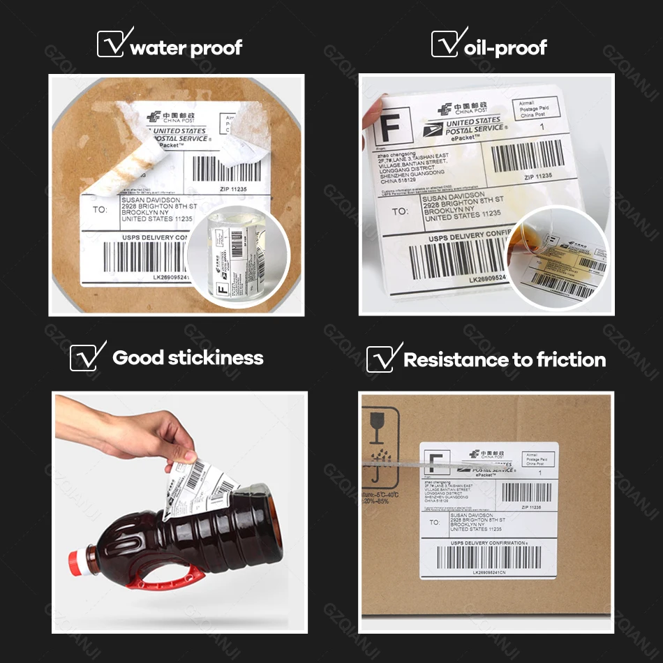 4x6 inch 100*150mm A6 4x4'' Shipping Labels FanFold Paper Rolls Sticker Paper for Thermal Shipping Label LOGO Barcode Address