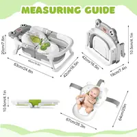Foldable Baby Bath Tub with Cushion and Thermometer Set