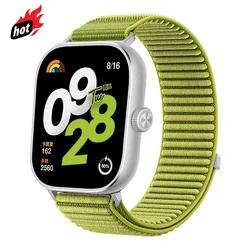 Breathable Nylon Loop Strap Wristband - Vibrant Colors & Comfortable Fit for Redmi watch 5 (Green)