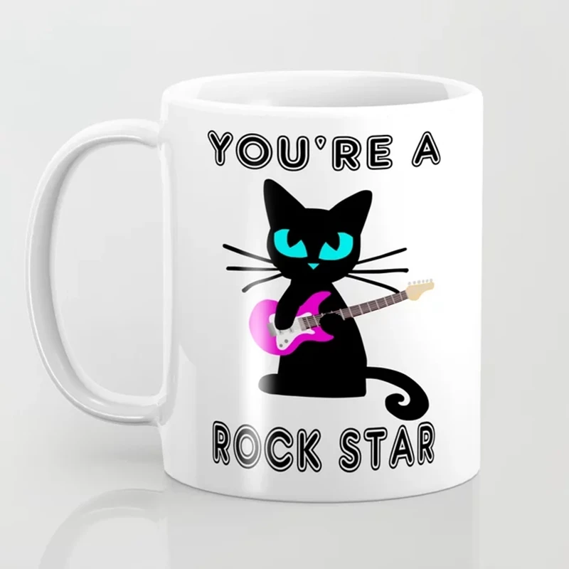 

You are A rock star Coffee Mug 11oz Funny Cat ceramic Tea Cup Cat Lover Friends Birthday Gift Mugat