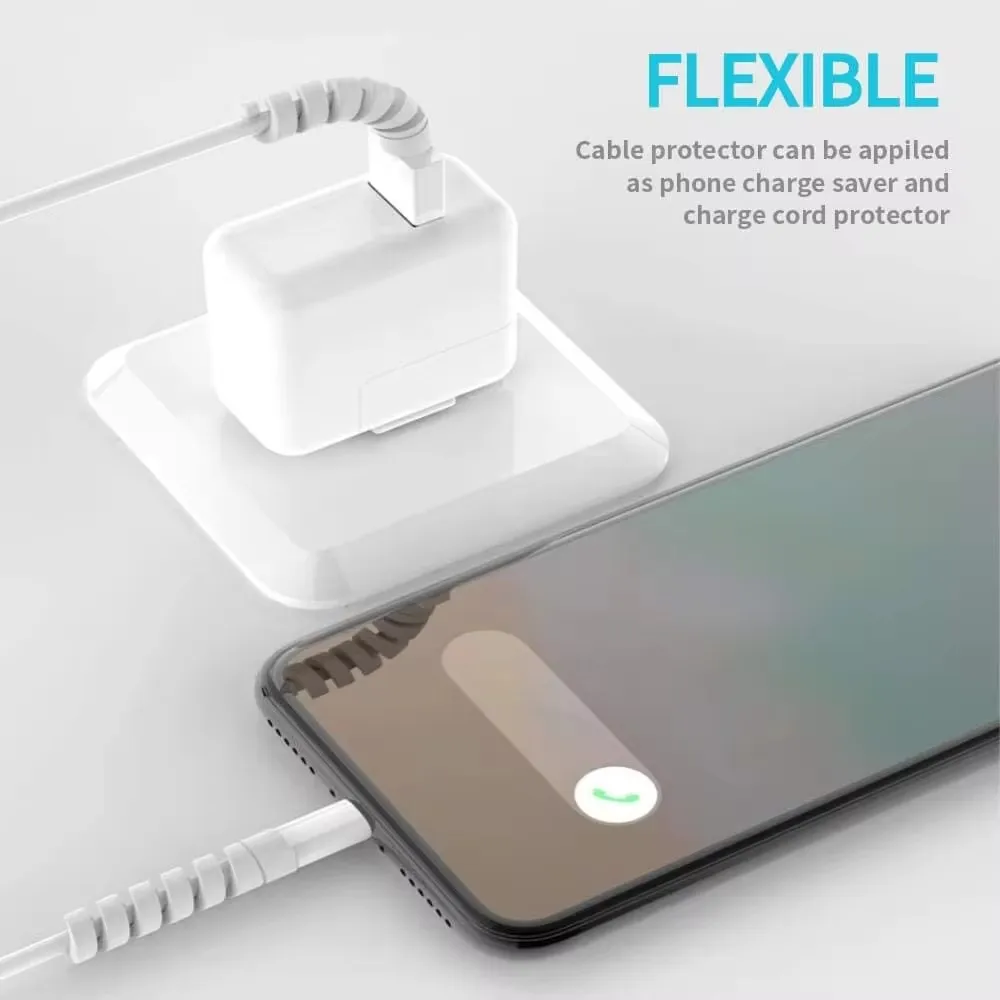 Cable Organizer Cable Protector Silicone Bobbin Winder Wire Protector for iPhone USB Charger Cord Cable Winder Clip