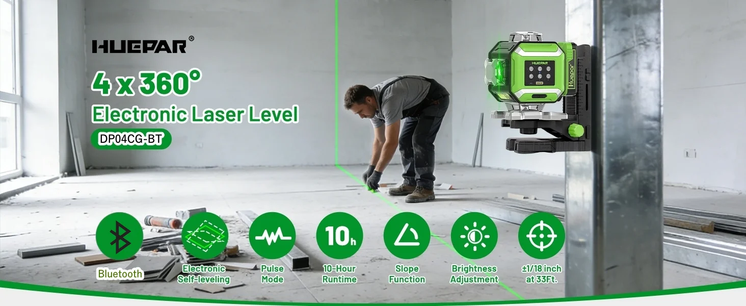 DP04CG-BT 16 Green Lines 4D Self-leveling bluetooth Control Laser Level with Lig