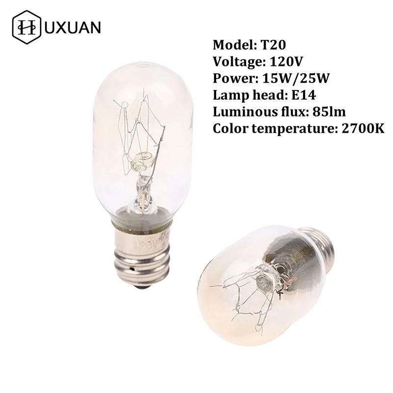 

1Pc T20 E12 120V 15W/25W Salt Lamp Globe Bulb Incandescent Bulbs Refrigerator Oven Light Bulbs Replacement Light Bulb