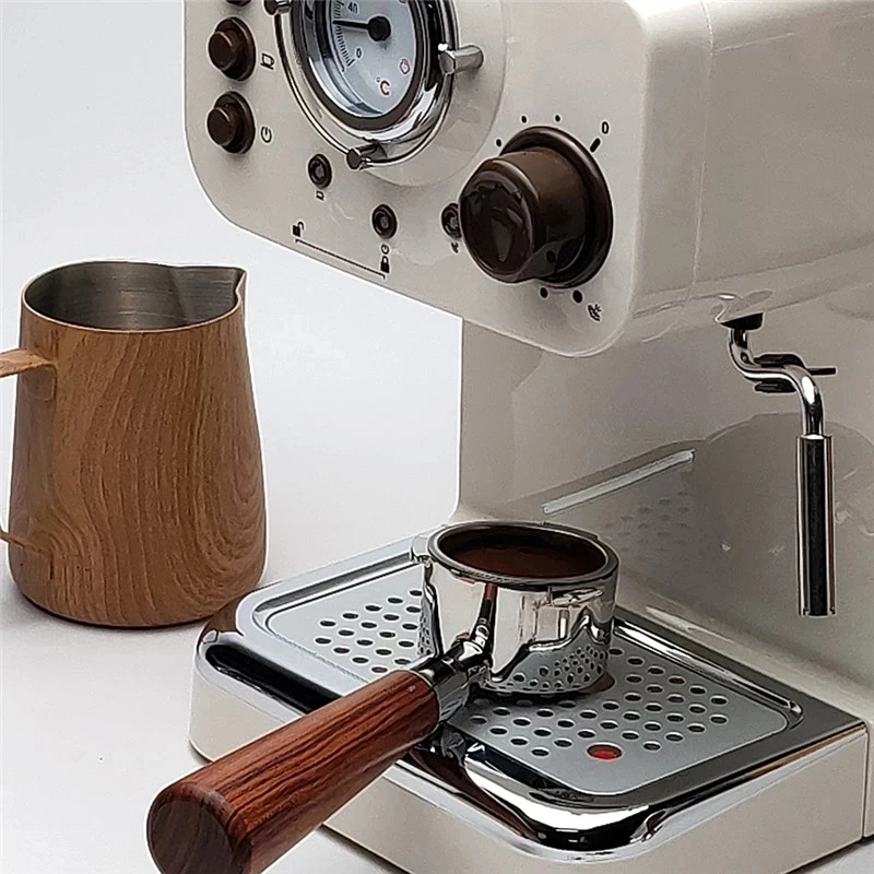 51mm Coffee Bottomless Portafilter Wood Handle For Delonghi Dedica