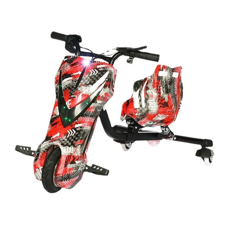 Children's Electric Balance Scooter Three-Wheel Drift Smart Pedal Mini Skateboard Kart Shock Absorption E Scooter 전기 스쿠터