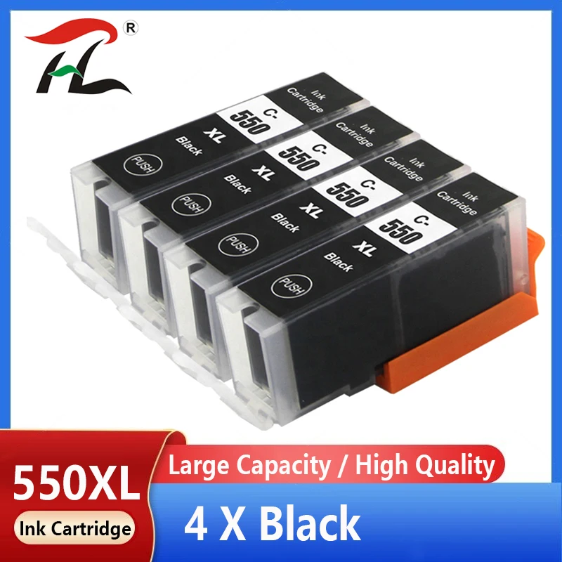 

4 Black PGI550 PGI-550 Ink Cartridge For Canon PGI 550 XL PIXMA IP7250 MG5450 MX925 MG5550 MG6450 MG5650 MG6650 IX6850 MX725