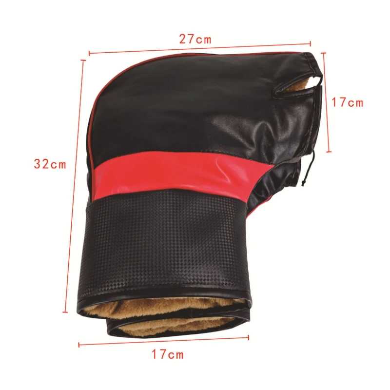 Motorcycle Handlebar Cover Winter Battery Bike Windshield Gloves Windproof Warm Handle Thickened Reflective Strip 2