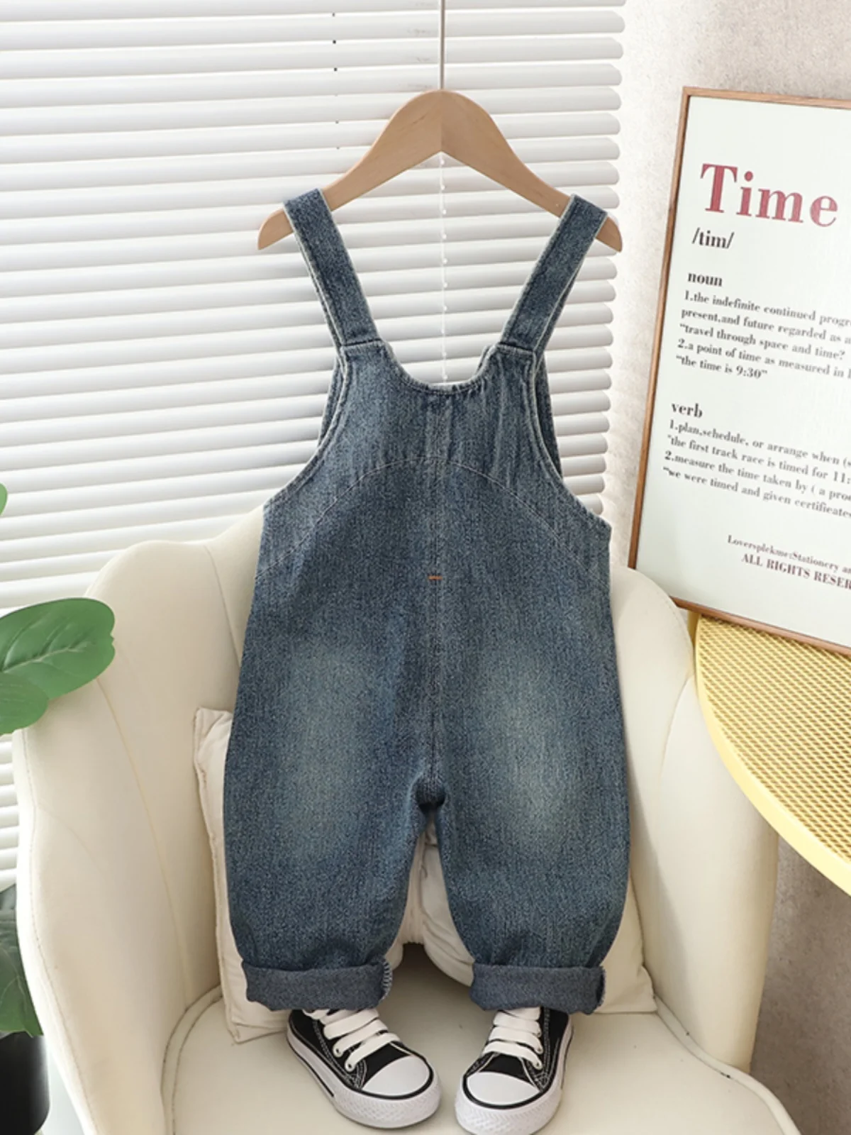 Baby Boys Straps Jeans Spring Autumn New Cartoon Pattern Loose Soft Denim Trousers Korean Casual Children Jumpsuit