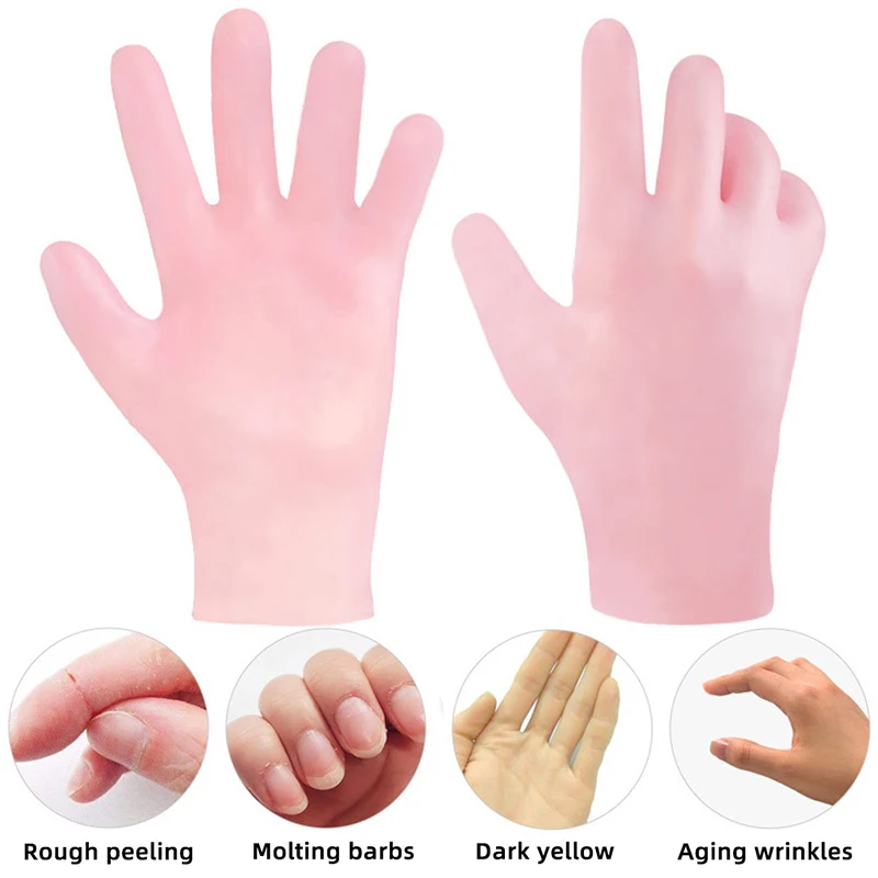 

1 Pair Hands Care Gloves Moisturizing Silicone Skin Care Hand Protectors Anti Cracking Spa Home
