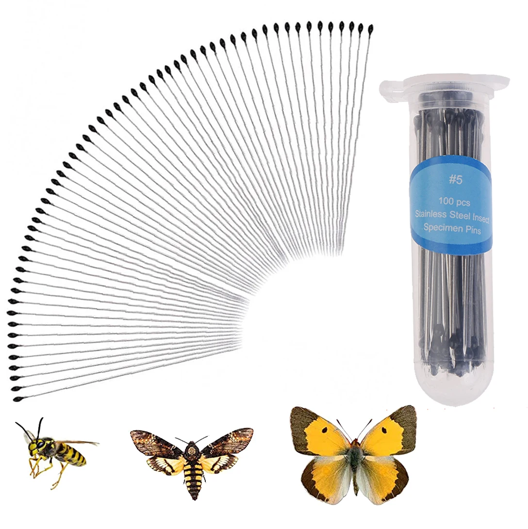 Insect Pins 100Pcs Stainless Steel Specimen Entomology Pins Collections