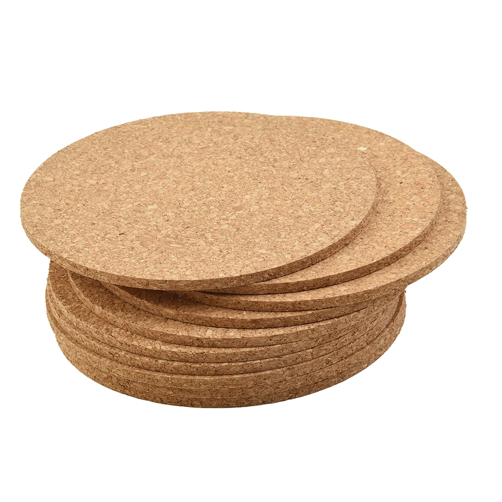 

10Pcs Anti-Slip Cork Coaster Natural Heat Resistant Cup Mat Coffee Tea Hot Drink Placemat Dining Table Kitchen DIY Desktop Decor