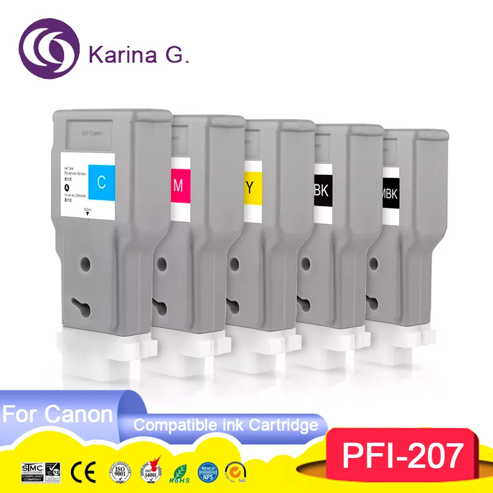 Premium Color Compatible Ink Cartridge For PFI207 PFI-207 PFI 207 Suit for  IPF6