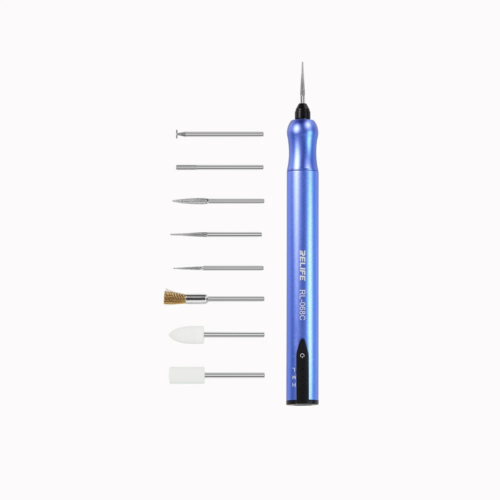 

RELIFE RL-068C Electric Grinding Pen Intelligent Engraving Pen Phone CPU IC Polishing Lattice Cutting Tools LCD OCA Remover Tool