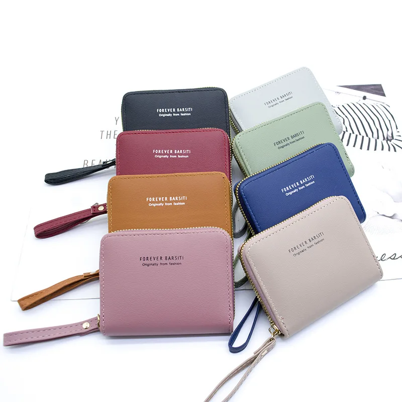 

Кошелек для монет, женский простой модный короткий кошелек из искусственной кожи на молнии, женская простая атмосферная сумка «Все в одном», женская сумка