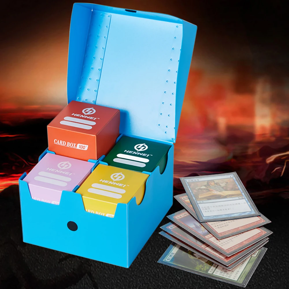 

Pokemon card box 400+Portable CARDS Deck Box Many Color TCG OCG Cards Case for MTG/YGO/PKM Gathering PP Storage with Divider