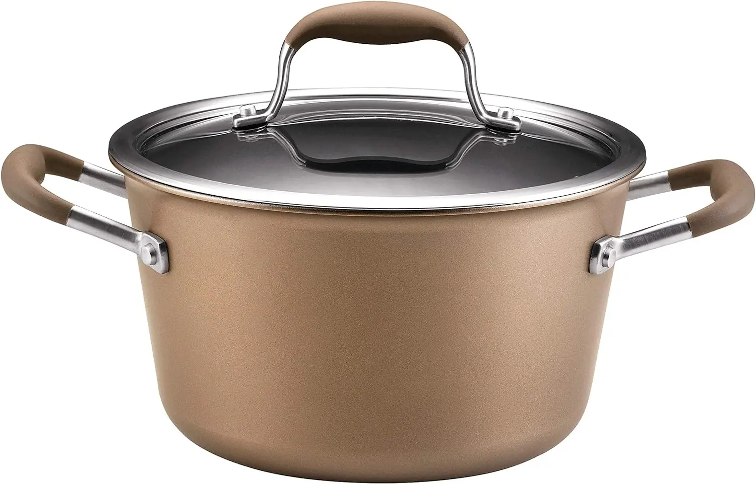 

Hard Anodized Nonstick Sauce Pan/Saucepan with Lid, 4.5 Quart, Brown Air fryer silicone liner Accesorios freidora Aluminium pan