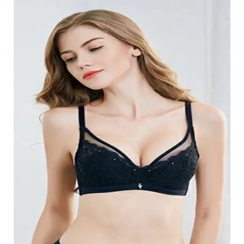 

Sexy Embroidered Rabbit Ears Thin Cup Comfortable Breathable Soft Underwire Bra 8396 Push-up Adjustable Upper Bracket Lingerie