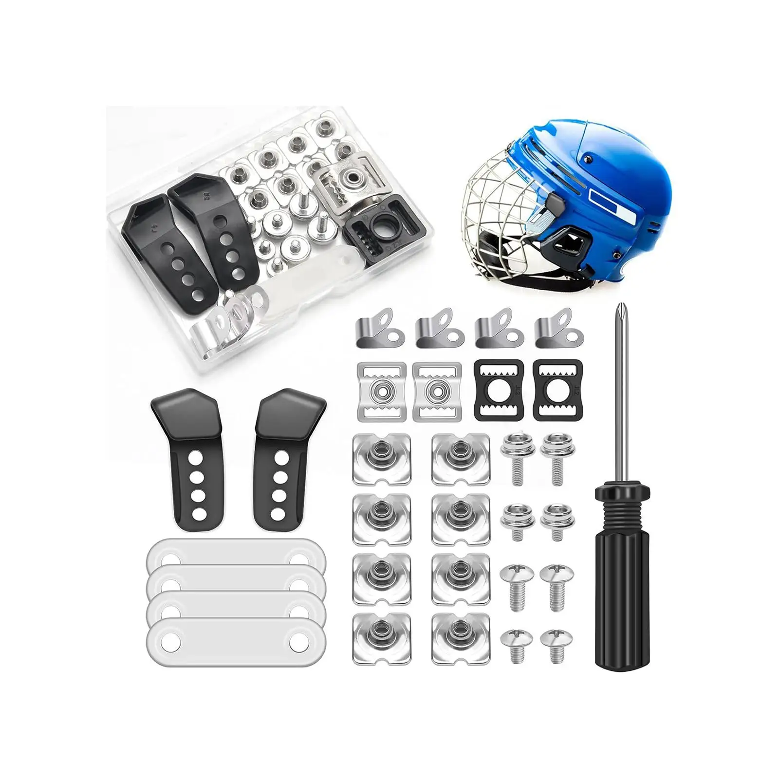 31Pcs Football Helmet Repair Kit Equipment Screwdriver Universal Helmets Buckle