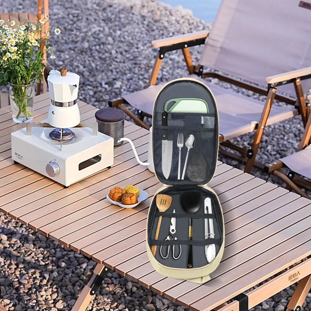 Camping Cookware Bag Multi-Compartment Outdoor Cooking Utensil Organizer Bag for Camping Travel Hiking camping cookware bag